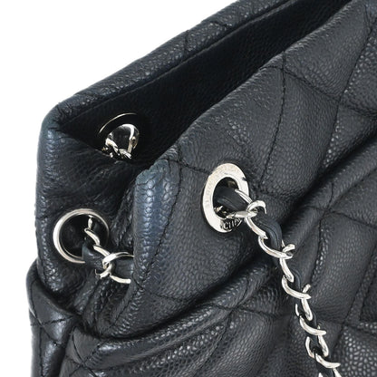 Chanel 2012 Black Caviar Timeless CC Chain Tote Bag