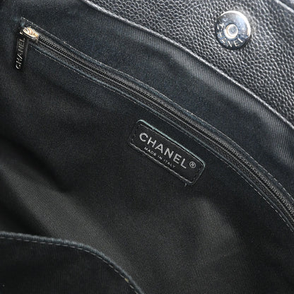 Chanel 2012 Black Caviar Timeless CC Chain Tote Bag
