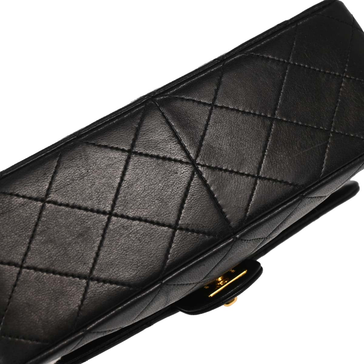 Chanel Black Lambskin Classic Square Flap Shoulder Bag 20