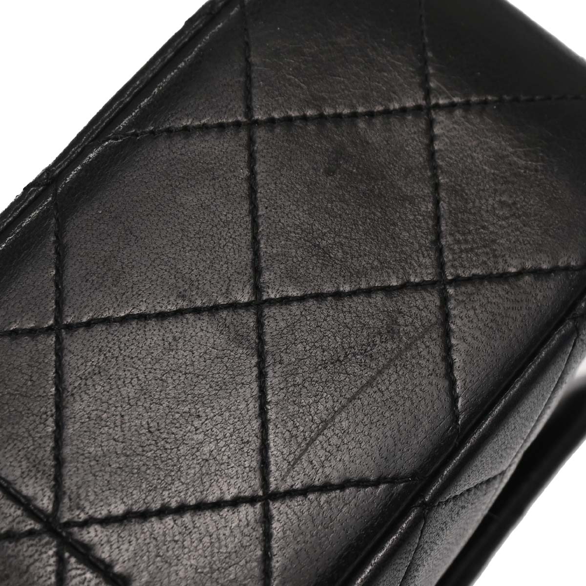 Chanel Black Lambskin Classic Square Flap Shoulder Bag 20