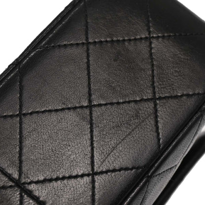 Chanel Black Lambskin Classic Square Flap Shoulder Bag 20