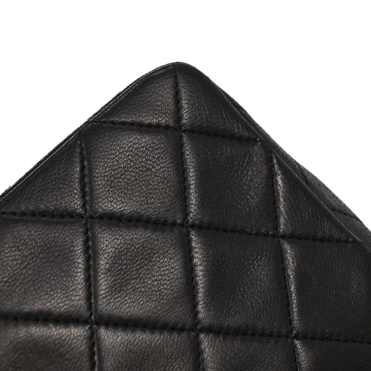 Chanel Black Lambskin Classic Square Flap Shoulder Bag 20