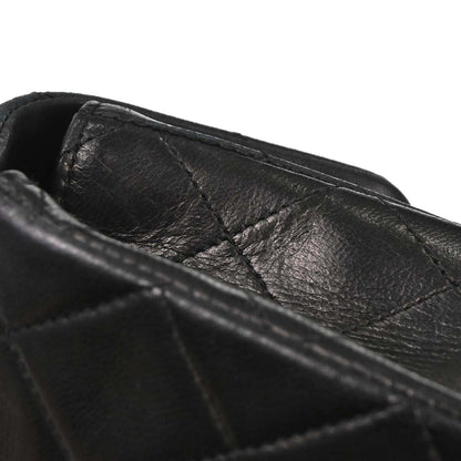 Chanel Black Lambskin Classic Square Flap Shoulder Bag 20
