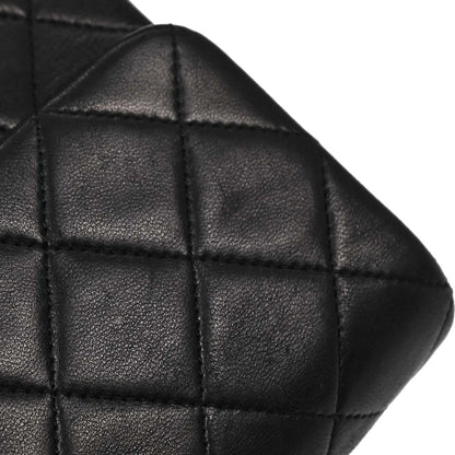 Chanel Black Lambskin Classic Square Flap Shoulder Bag 20