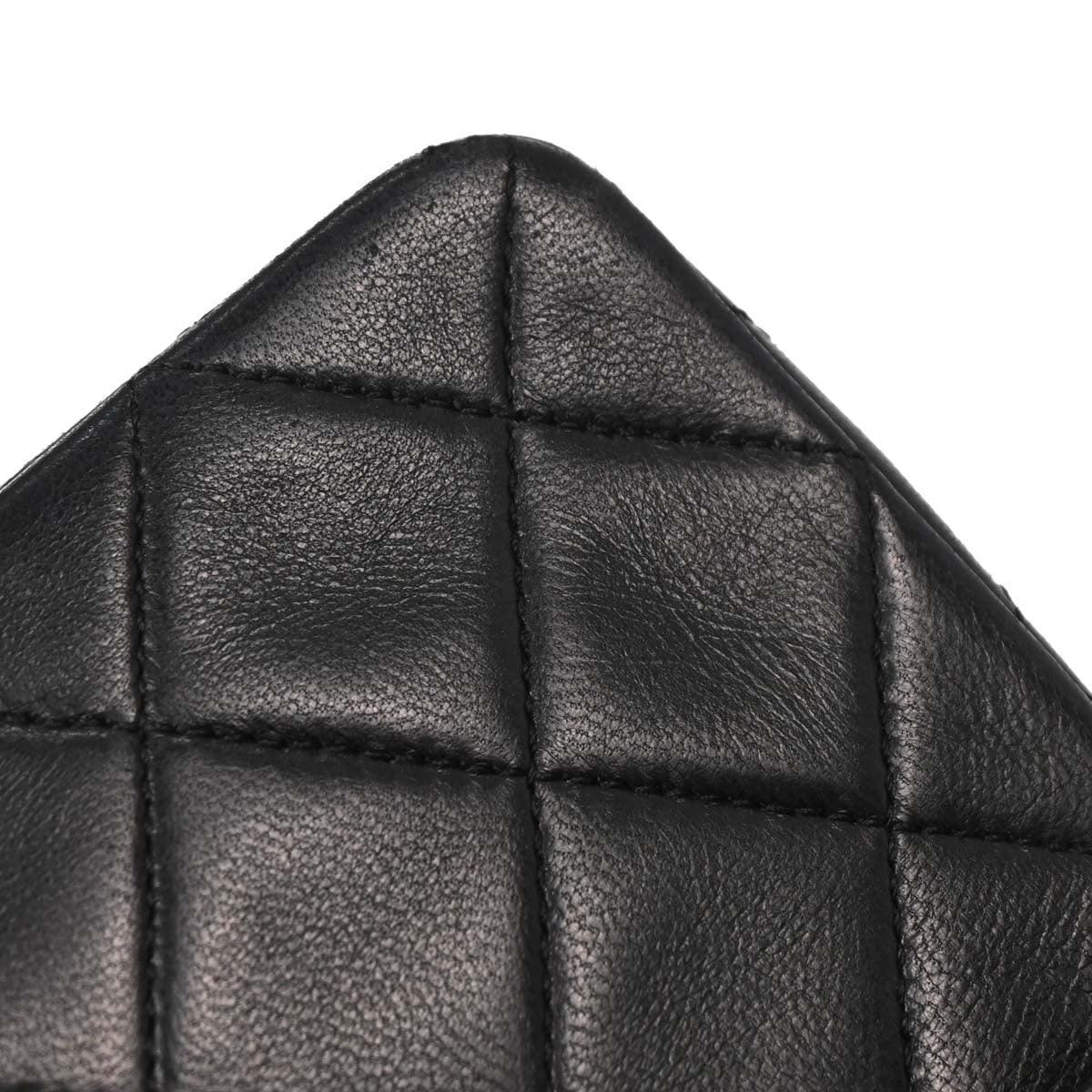 Chanel Black Lambskin Classic Square Flap Shoulder Bag 20