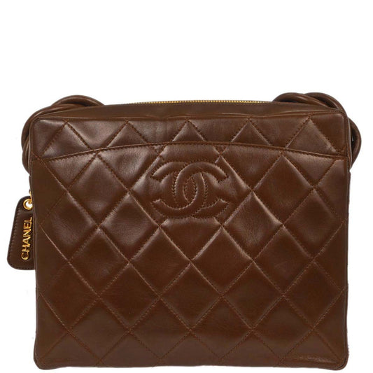 Chanel Brown Lambskin Shoulder Bag