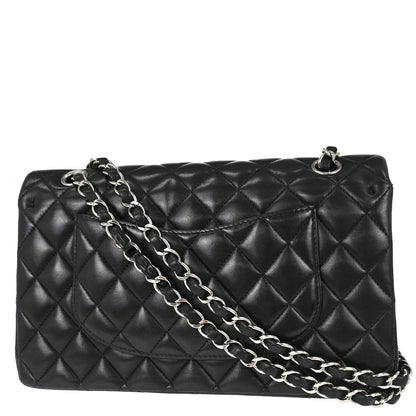 Chanel 2013-2014 Black Lambskin Medium Classic Double Flap Shoulder Bag