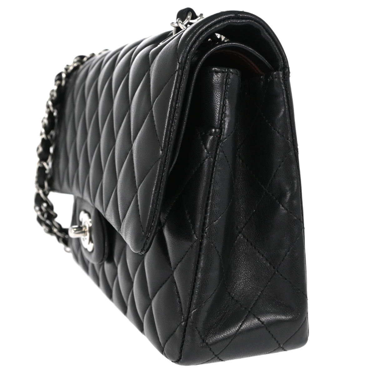 Chanel 2013-2014 Black Lambskin Medium Classic Double Flap Shoulder Bag