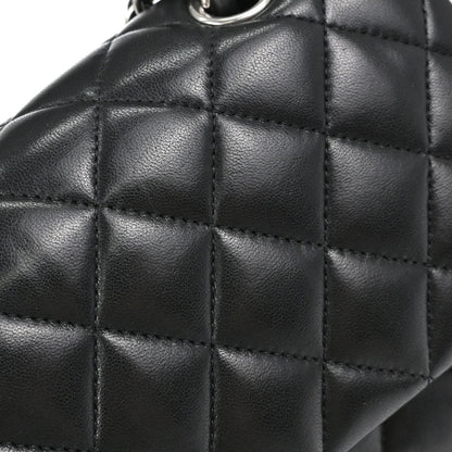 Chanel 2013-2014 Black Lambskin Medium Classic Double Flap Shoulder Bag