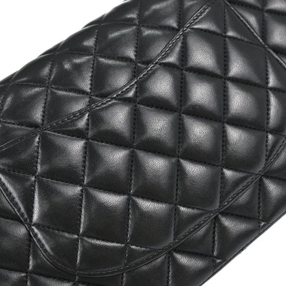 Chanel 2013-2014 Black Lambskin Medium Classic Double Flap Shoulder Bag
