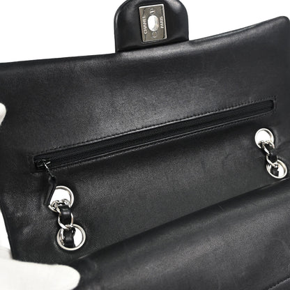 Chanel 2013-2014 Black Lambskin Medium Classic Double Flap Shoulder Bag