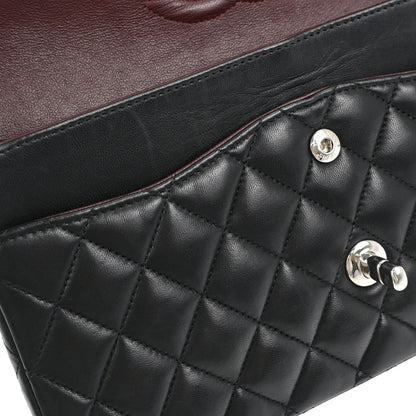 Chanel 2013-2014 Black Lambskin Medium Classic Double Flap Shoulder Bag