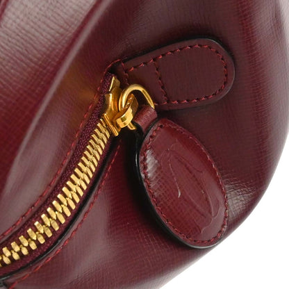 Cartier Bordeaux Leather Handbag