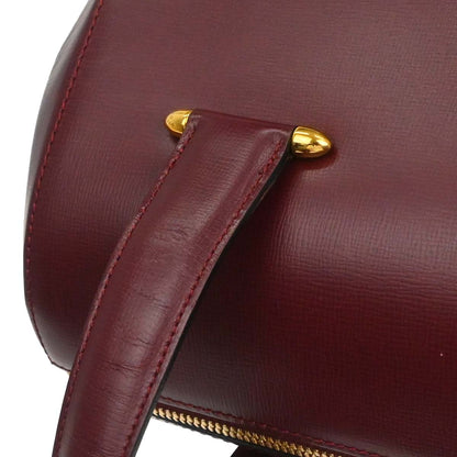 Cartier Bordeaux Leather Handbag