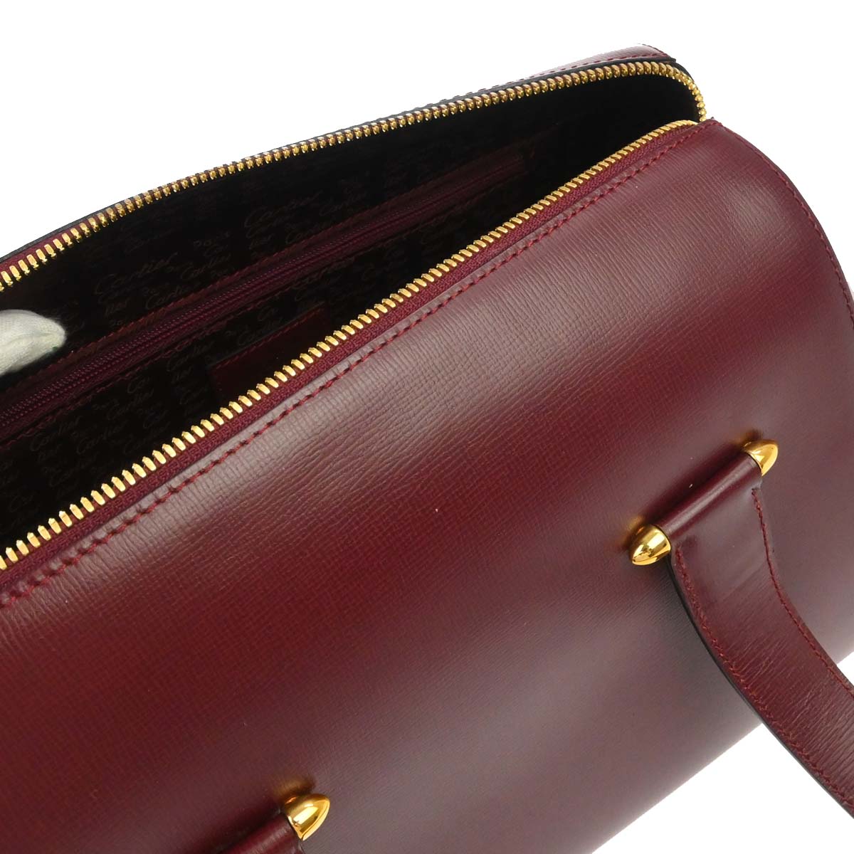 Cartier Bordeaux Leather Handbag