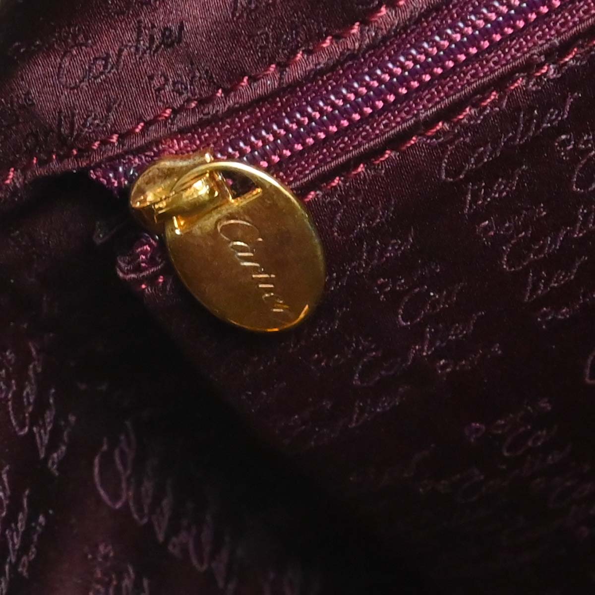 Cartier Bordeaux Leather Handbag