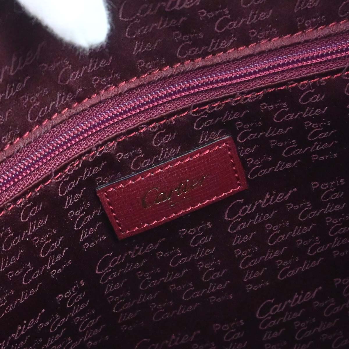Cartier Bordeaux Leather Handbag