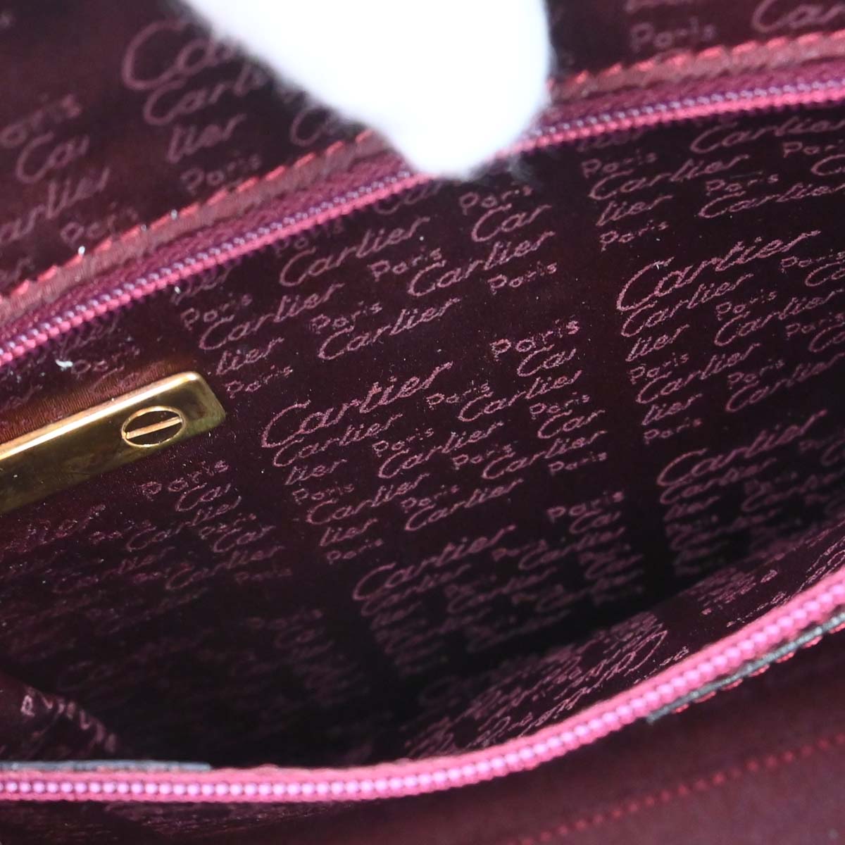 Cartier Bordeaux Leather Handbag