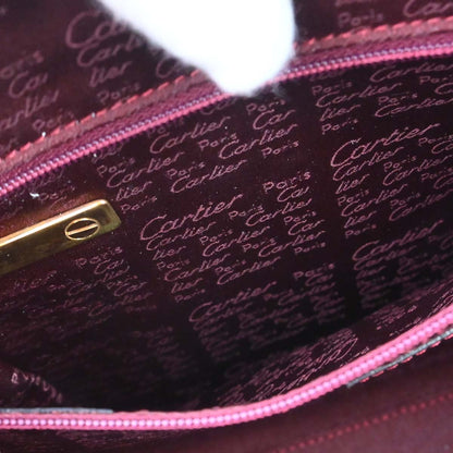 Cartier Bordeaux Leather Handbag