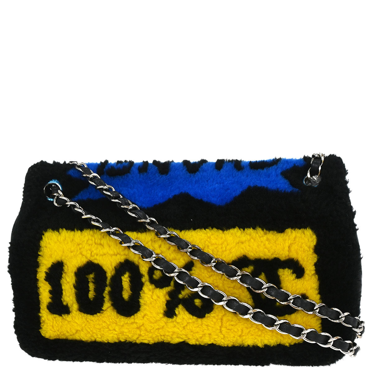 Chanel Black Shearling Supermarket Comic Flap Bag