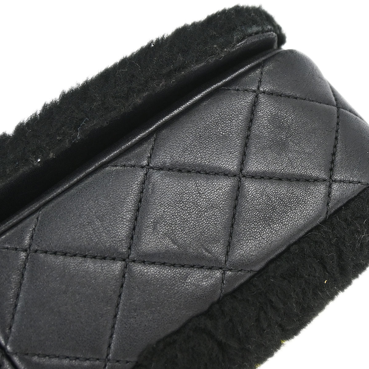 Chanel Black Shearling Supermarket Comic Flap Bag