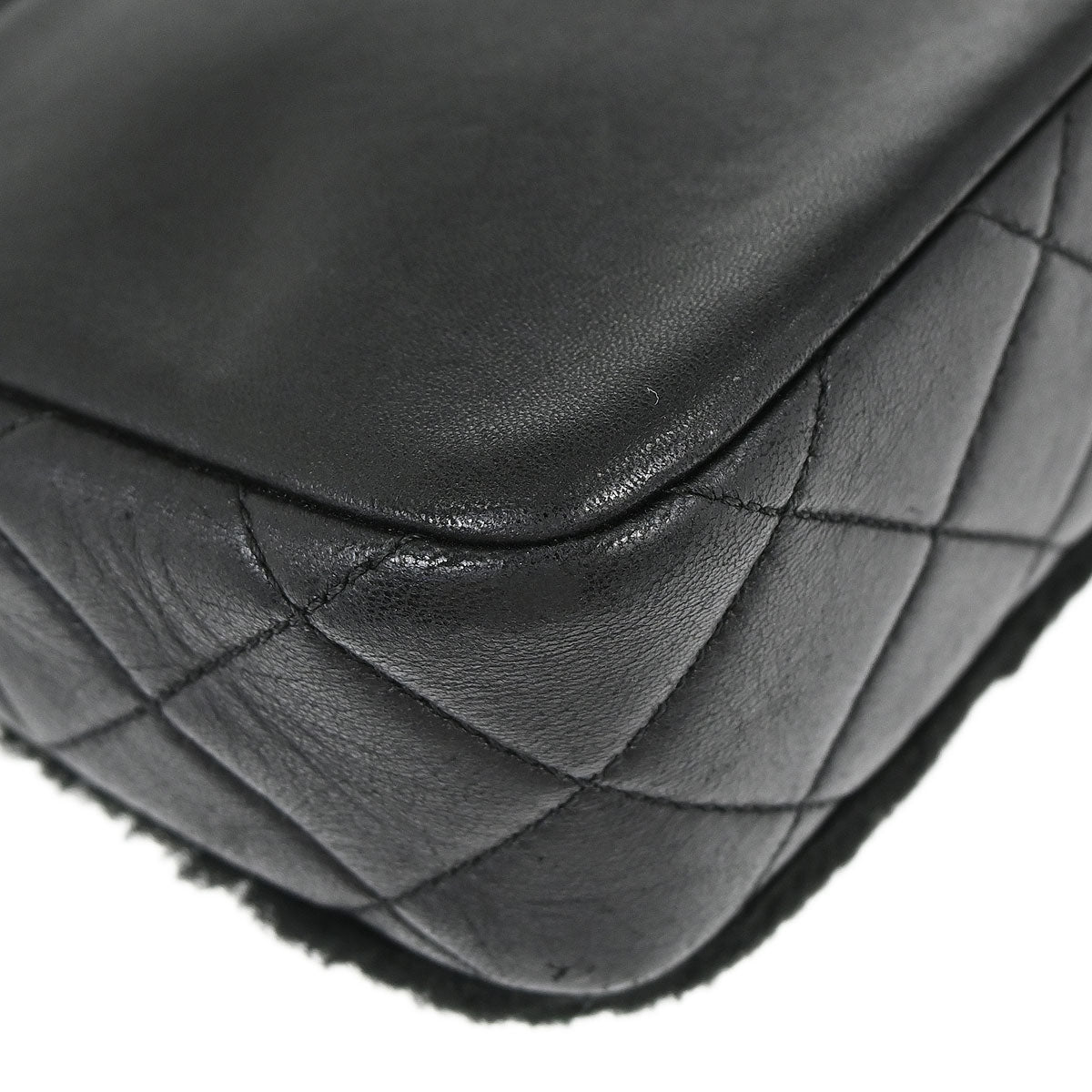 Chanel Black Shearling Supermarket Comic Flap Bag