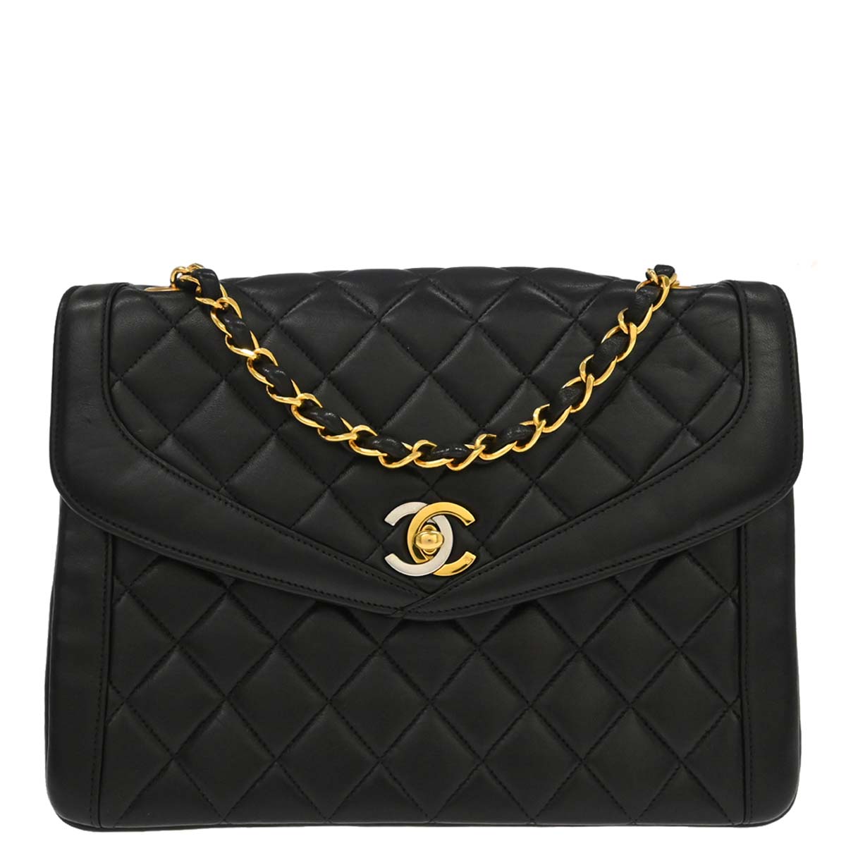 Chanel Black Lambskin Paris Shoulder Bag