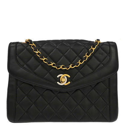 Chanel Black Lambskin Paris Shoulder Bag