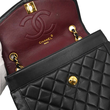 Chanel Black Lambskin Paris Shoulder Bag