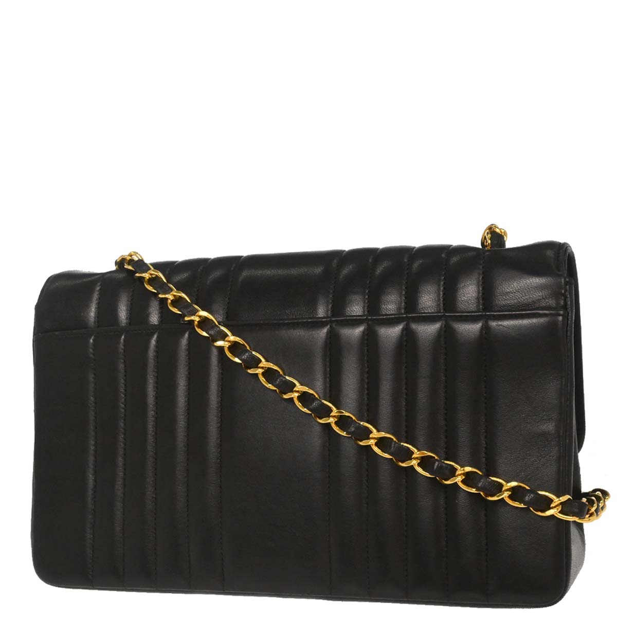 Chanel Black Lambskin Mademoiselle Single Flap Shoulder Bag