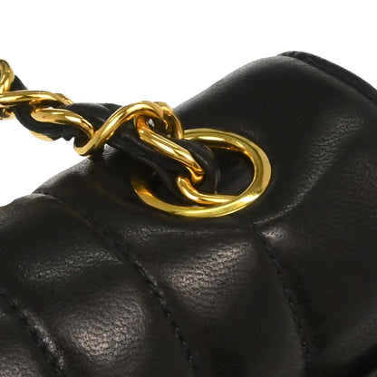Chanel Black Lambskin Mademoiselle Single Flap Shoulder Bag