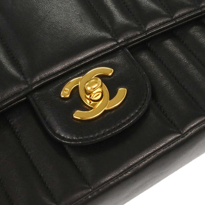 Chanel Black Lambskin Mademoiselle Single Flap Shoulder Bag