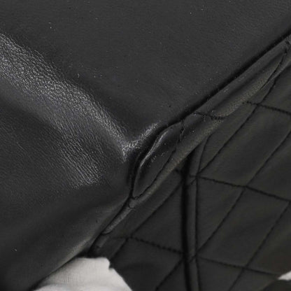 Chanel 1989-1991 Black Lambskin Straight Flap Shoulder Bag