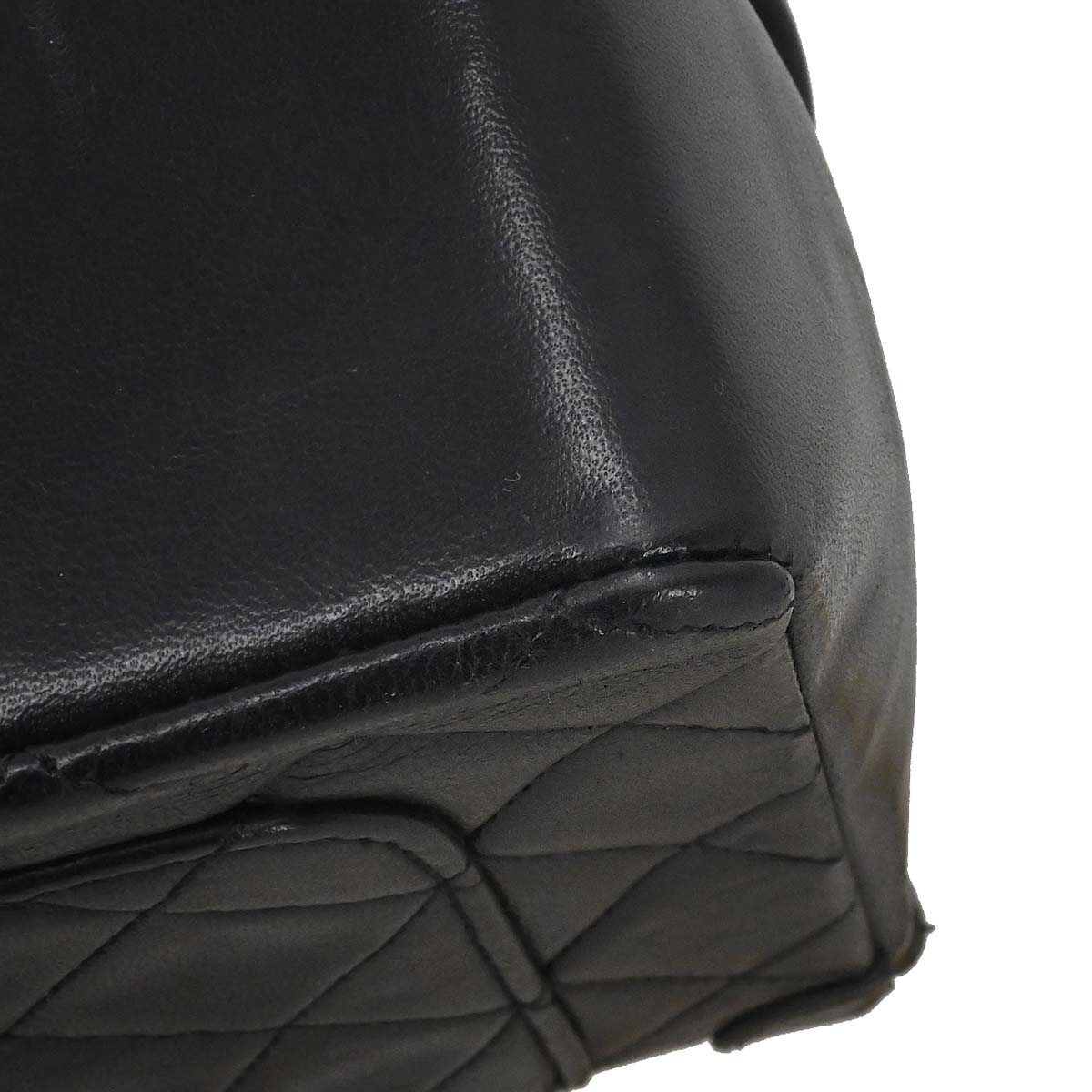 Chanel 1989-1991 Black Lambskin Straight Flap Shoulder Bag