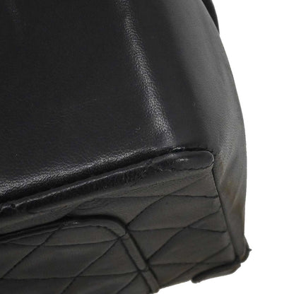 Chanel 1989-1991 Black Lambskin Straight Flap Shoulder Bag