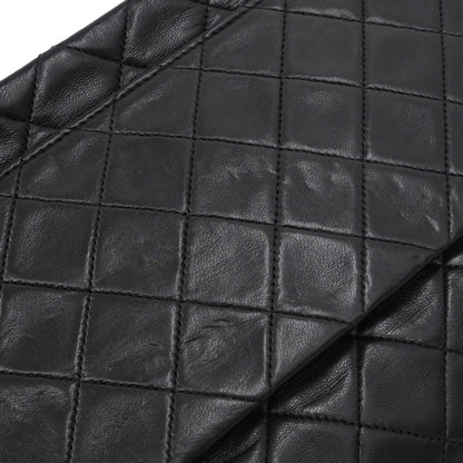 Chanel 1989-1991 Black Lambskin Straight Flap Shoulder Bag