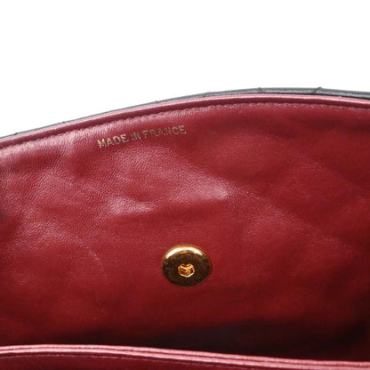 Chanel 1989-1991 Black Lambskin Straight Flap Shoulder Bag