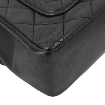 Chanel Black Lambskin Straight Flap Shoulder Bag