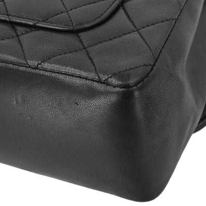 Chanel Black Lambskin Straight Flap Shoulder Bag
