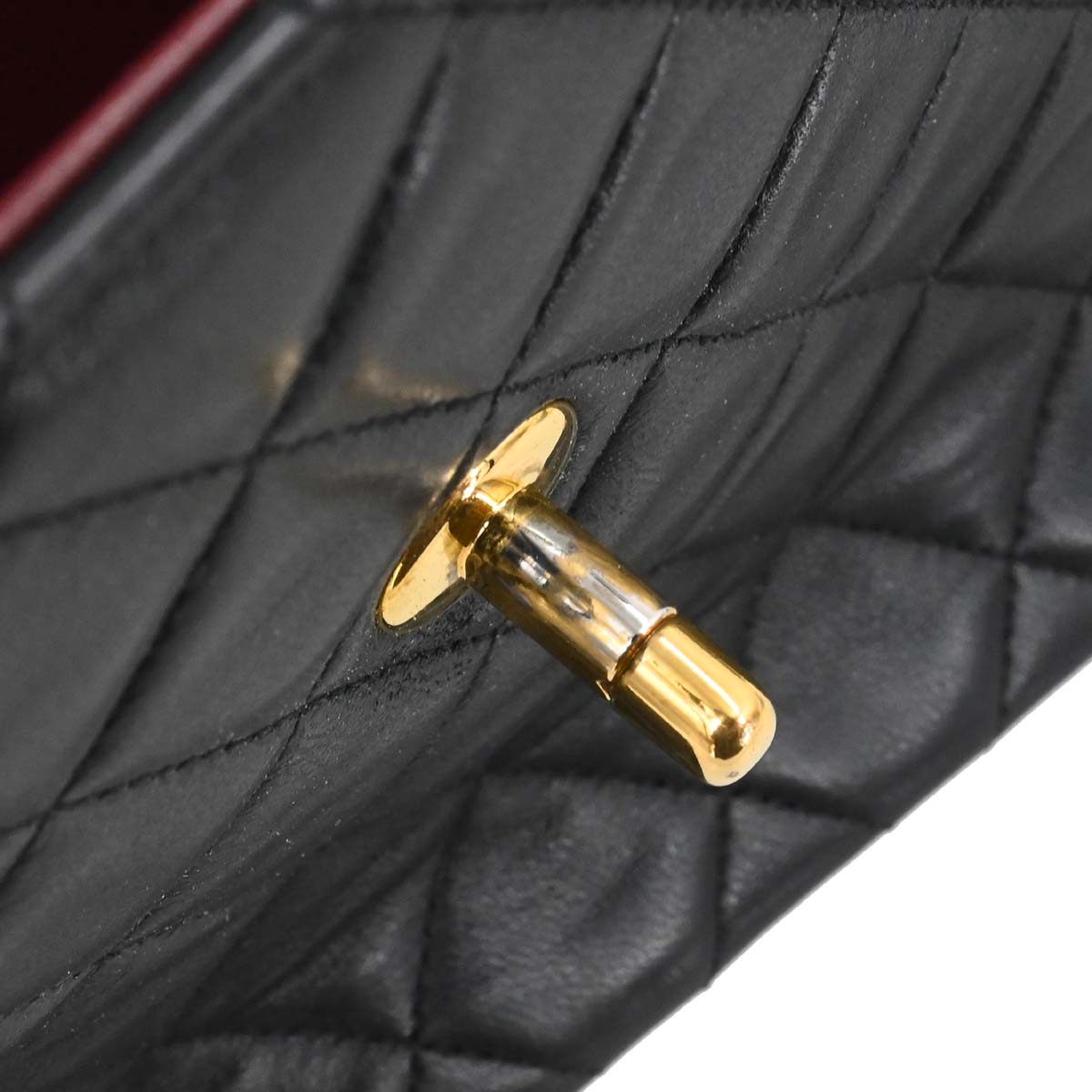 Chanel Black Lambskin Straight Flap Shoulder Bag