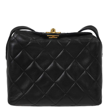 Chanel 1991-1994 Black Lambskin Shoulder Bag