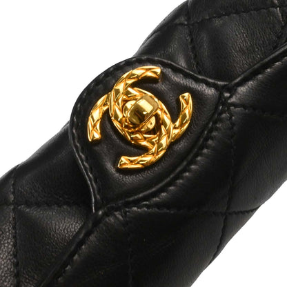 Chanel 1991-1994 Black Lambskin Shoulder Bag
