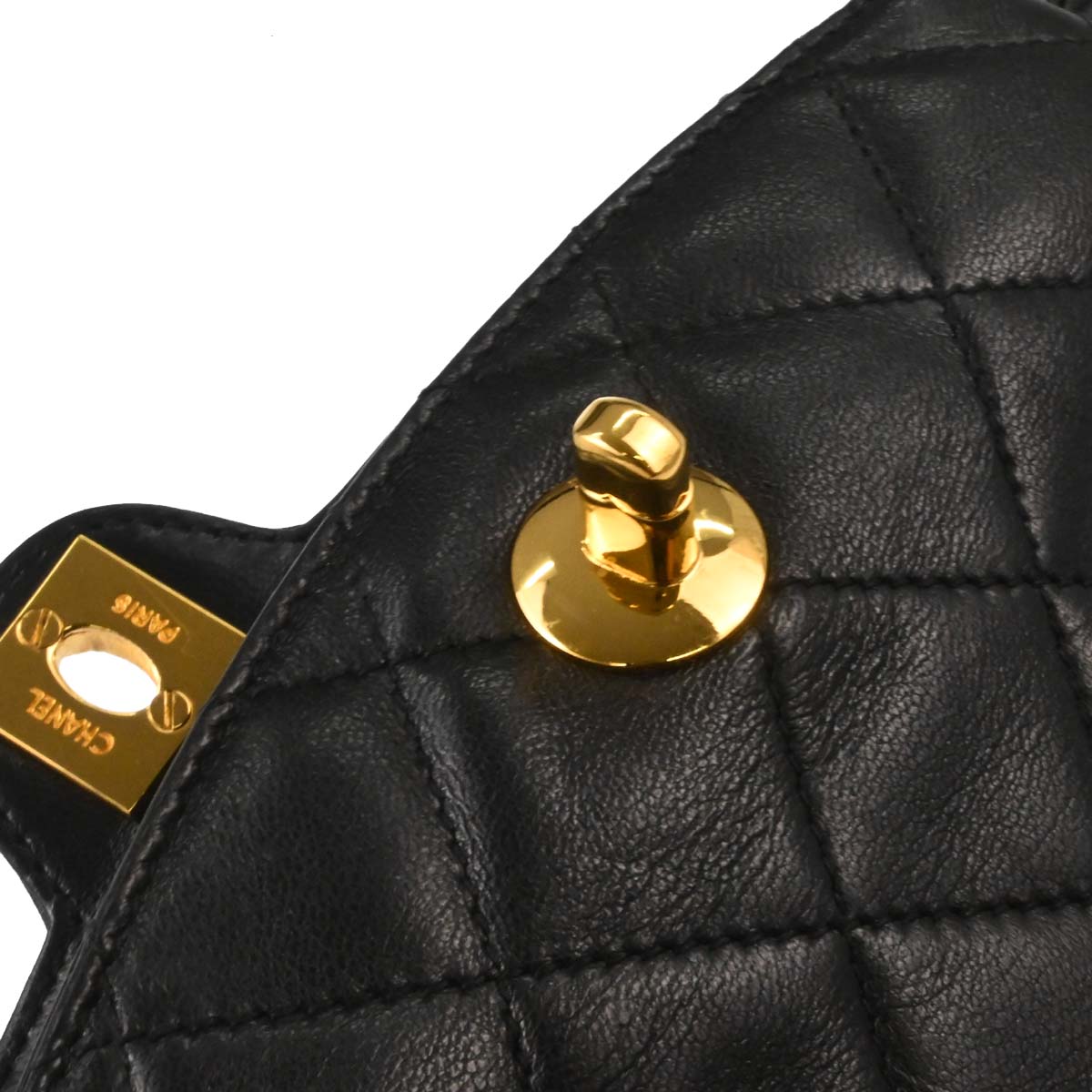 Chanel 1991-1994 Black Lambskin Shoulder Bag
