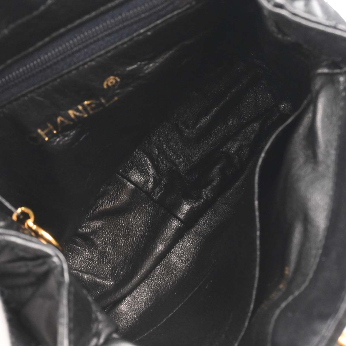 Chanel 1991-1994 Black Lambskin Shoulder Bag