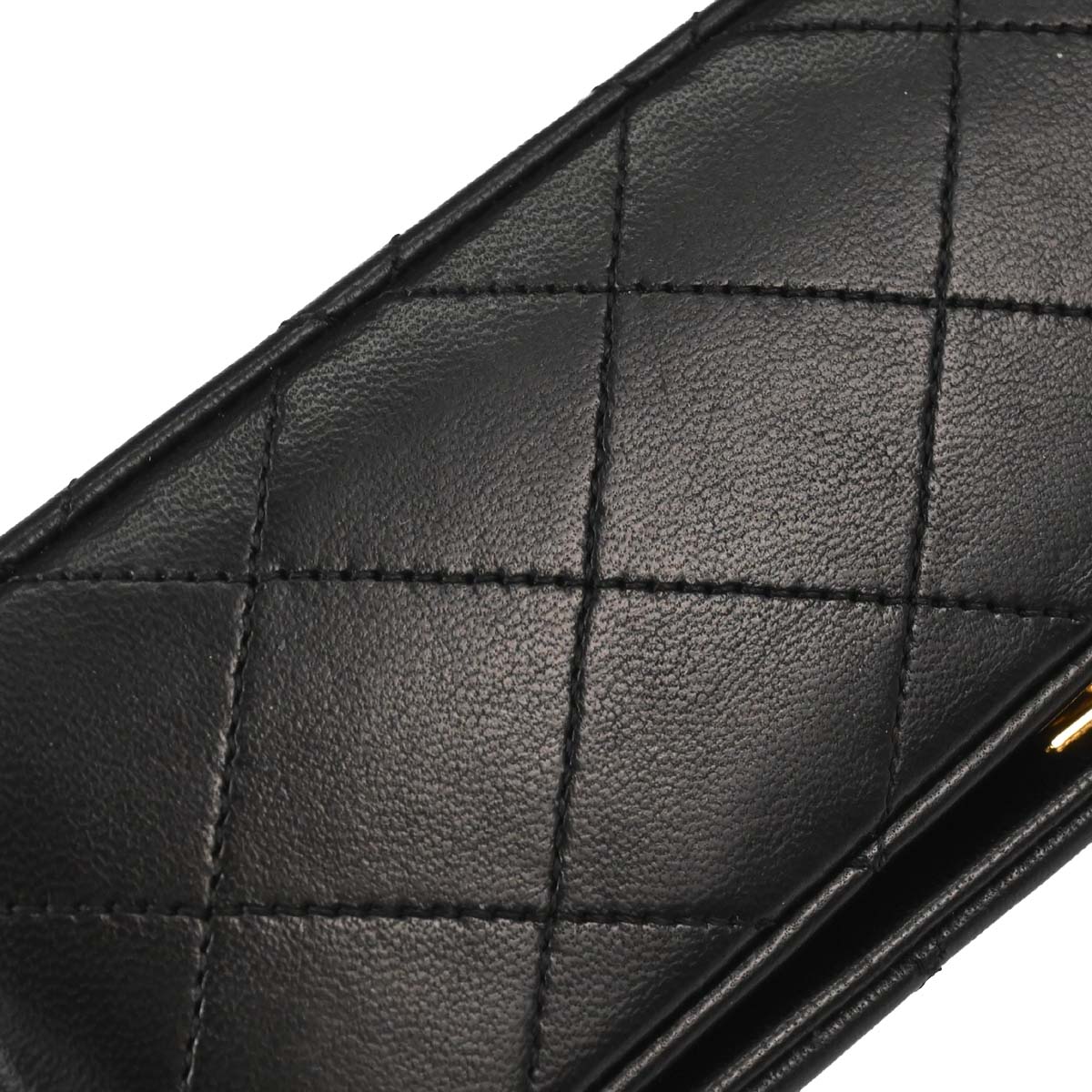 Chanel 1989-1991 Black Lambskin Turnlock Mini Full Flap Shoulder Bag