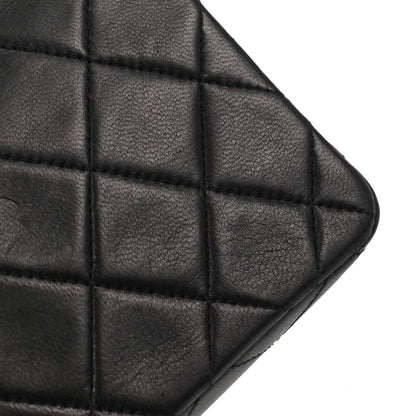 Chanel 1989-1991 Black Lambskin Turnlock Mini Full Flap Shoulder Bag