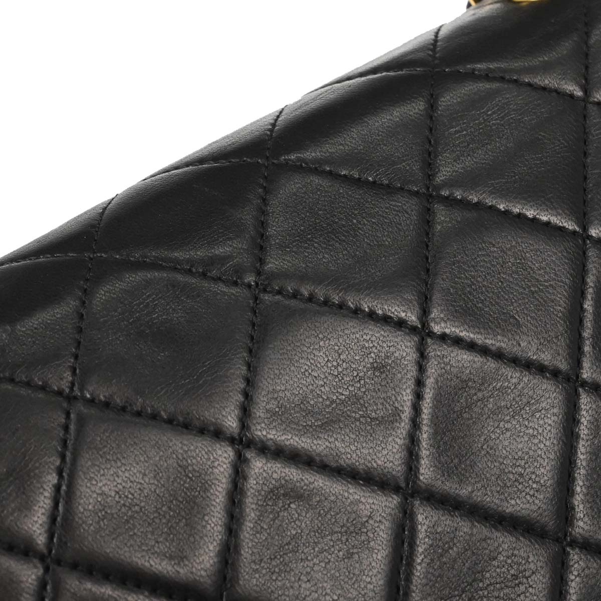 Chanel 1989-1991 Black Lambskin Turnlock Mini Full Flap Shoulder Bag