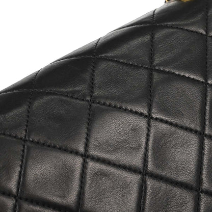 Chanel 1989-1991 Black Lambskin Turnlock Mini Full Flap Shoulder Bag