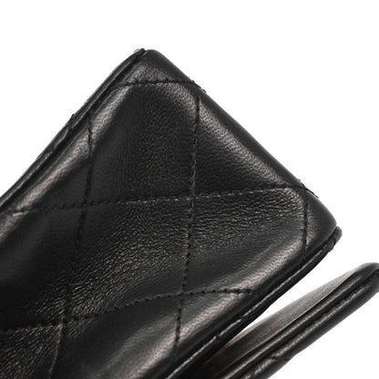Chanel 1989-1991 Black Lambskin Turnlock Mini Full Flap Shoulder Bag