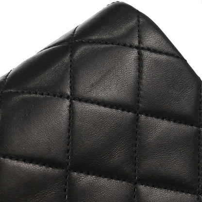 Chanel 1989-1991 Black Lambskin Turnlock Mini Full Flap Shoulder Bag